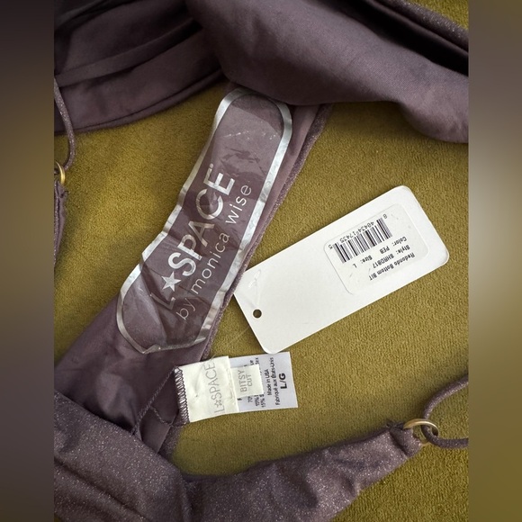 L Space Bikini Set Elle Top(M) Redondo Bitsy Bottoms(L) in Pebble 62 - Picture 10 of 14